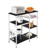 3-Tier Industrial Kitchen Baker's Rack Utility Microwave Oven Stand Storage Cart Workstation Shelf, Vintage