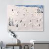 Handmade Oil Painting Original Abstract Snowy Mountain Landscape Oil Painting on Canvas Modern Ski Sport Painting Texture Acrylic Wall Art Living Room