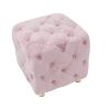 Modern Velvet Upholstered Ottoman, Exquisite Small End Table, Soft Foot Stool,Dressing Makeup Chair, Comfortable Seat for Living Room, Bedroom