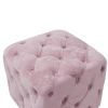Modern Velvet Upholstered Ottoman, Exquisite Small End Table, Soft Foot Stool,Dressing Makeup Chair, Comfortable Seat for Living Room, Bedroom