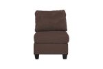 Living Room Furniture Armless Chair Linen Like Fabric 1pc Cushion Armless Chair Wooden Legs