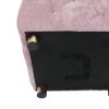 Modern Velvet Upholstered Ottoman, Exquisite Small End Table, Soft Foot Stool,Dressing Makeup Chair, Comfortable Seat for Living Room, Bedroom
