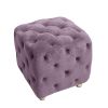 Modern Velvet Upholstered Ottoman, Exquisite Small End Table, Soft Foot Stool,Dressing Makeup Chair, Comfortable Seat for Living Room, Bedroom