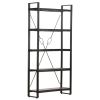 Industrial 5 Tier Solid Wood Bookcase