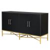 U_STYLE Distinctive Features of Four-Door Sideboard with Metal and Cross-Leg Design,Suitable for Living Rooms,Entrance and Study
