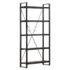 Industrial 5 Tier Solid Wood Bookcase