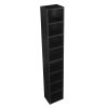 8-Tier Media Tower Rack, CD DVD Slim Storage Cabinet with Adjustable Shelves, Tall Narrow Bookcase Display Bookshelf for Home Office
