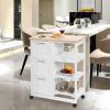 Rolling Kitchen Island Utility Storage Cart with 3 Large Drawers