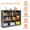 3-Tier Open Bookcase 8-Cube Floor Standing Storage Shelves Display Cabinet