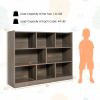 3-Tier Open Bookcase 8-Cube Floor Standing Storage Shelves Display Cabinet