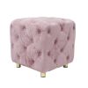Modern Velvet Upholstered Ottoman, Exquisite Small End Table, Soft Foot Stool,Dressing Makeup Chair, Comfortable Seat for Living Room, Bedroom