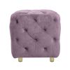 Modern Velvet Upholstered Ottoman, Exquisite Small End Table, Soft Foot Stool,Dressing Makeup Chair, Comfortable Seat for Living Room, Bedroom