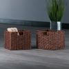 Winsome Wood Tessa Melanie Foldable Woven Fiber Basket Set; Storage Basket