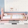 Kawaii Twin Size Upholstered Daybed with Cartoon Animal Ears