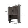 Bathroom Wall Cabinet with Doors,Adjustable Shelf,Towel Bar and Paper Holder, Over The Toilet Storage Cabinet, Medicine Cabinet for Bathroom
