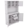 Coffee Bar Cabinet Kitchen Cabinet with Storage, Farmhouse Wine Cabinet with Drawers shelves and cabinets