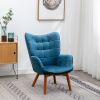 Leiria Contemporary Silky Velvet Tufted Accent Chair with Ottoman