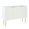 Modern Simple Sideboard with Particle Board and MDF Board;  Adjustable Shelves Luxury Style Cabinet with Gold Metal Legs and Handles for Hallway