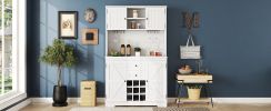 Coffee Bar Cabinet Kitchen Cabinet with Storage, Farmhouse Wine Cabinet with Drawers shelves and cabinets