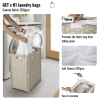 Laundry Hamper With Lid PE Rattan Powder Coating Frame Clothes Hampers with 01 Removable Bags, 100L