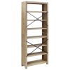 Bookcase 31.5"W x11.8"D Solid Wood Acacia [6-Tier 66.9"H/7-Tier 78.7"H]