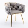 Luxury modern simple leisure velvet single sofa chair bedroom lazy person household dresser stool manicure table back chair