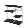 3-Tier Industrial Kitchen Baker's Rack Utility Microwave Oven Stand Storage Cart Workstation Shelf, Vintage