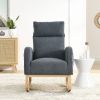 [Video] Welike 27.6"W Modern Accent High Backrest Living Room Lounge Arm Rocking Chair, Two Side Pocket