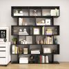 6 Tier S-Shaped Bookshelf Storage Display Bookcase Decor Z-Shelf