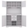 Coffee Bar Cabinet Kitchen Cabinet with Storage, Farmhouse Wine Cabinet with Drawers shelves and cabinets