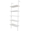Minimalist Industrial-Chic Wall Mounted 5-Tier Etagere Ladder Shelf Bookcase