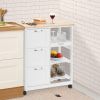 Rolling Kitchen Island Utility Storage Cart with 3 Large Drawers