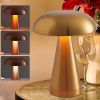 LED Rechargeable Metal Mushroom Touch Dimmable Table Lamp