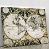 Old paper world map Holland Canvas Print or Poster