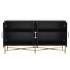 U_STYLE Distinctive Features of Four-Door Sideboard with Metal and Cross-Leg Design,Suitable for Living Rooms,Entrance and Study