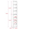 8-Tier Media Tower Rack, CD DVD Slim Storage Cabinet with Adjustable Shelves, Tall Narrow Bookcase Display Bookshelf for Home Office