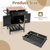 Rolling Kitchen Island Cart with Drawer and Towel Rack