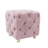 Modern Velvet Upholstered Ottoman, Exquisite Small End Table, Soft Foot Stool,Dressing Makeup Chair, Comfortable Seat for Living Room, Bedroom