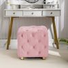 Modern Velvet Upholstered Ottoman, Exquisite Small End Table, Soft Foot Stool,Dressing Makeup Chair, Comfortable Seat for Living Room, Bedroom