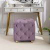 Modern Velvet Upholstered Ottoman, Exquisite Small End Table, Soft Foot Stool,Dressing Makeup Chair, Comfortable Seat for Living Room, Bedroom