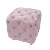 Modern Velvet Upholstered Ottoman, Exquisite Small End Table, Soft Foot Stool,Dressing Makeup Chair, Comfortable Seat for Living Room, Bedroom