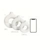 White Ceramic Vase White Vases For Decor; Modern Home Decor Vase; Boho Vases For Decor; Circle Vase; Round Vase; Donut Vase; Decorative Vase