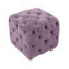 Modern Velvet Upholstered Ottoman, Exquisite Small End Table, Soft Foot Stool,Dressing Makeup Chair, Comfortable Seat for Living Room, Bedroom