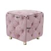 Modern Velvet Upholstered Ottoman, Exquisite Small End Table, Soft Foot Stool,Dressing Makeup Chair, Comfortable Seat for Living Room, Bedroom