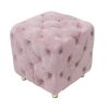 Modern Velvet Upholstered Ottoman, Exquisite Small End Table, Soft Foot Stool,Dressing Makeup Chair, Comfortable Seat for Living Room, Bedroom