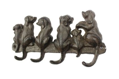 Cast Iron Dog Wall Hooks 8" (Finish: Cast Iron)