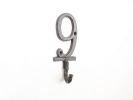 Cast Iron Number Wall Hook 6"