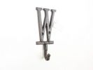 Cast Iron Letter W Alphabet Wall Hook 6"