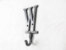 Cast Iron Letter W Alphabet Wall Hook 6"