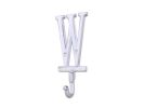 Cast Iron Letter W Alphabet Wall Hook 6"